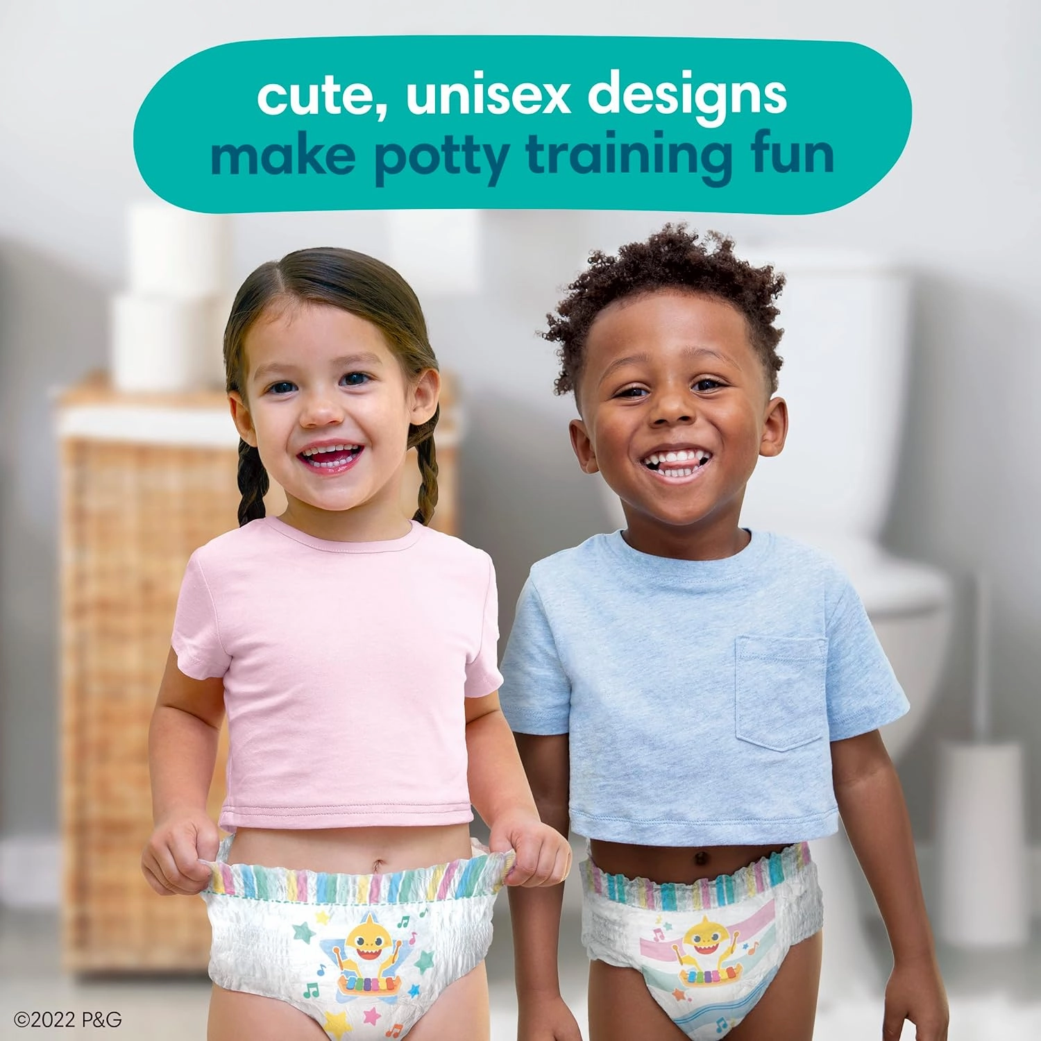 Pampers Training Pants - Pure Protection - Size 2T-3T, 100 Count, Baby Shark Premium Hypoallergenic Potty Underwear