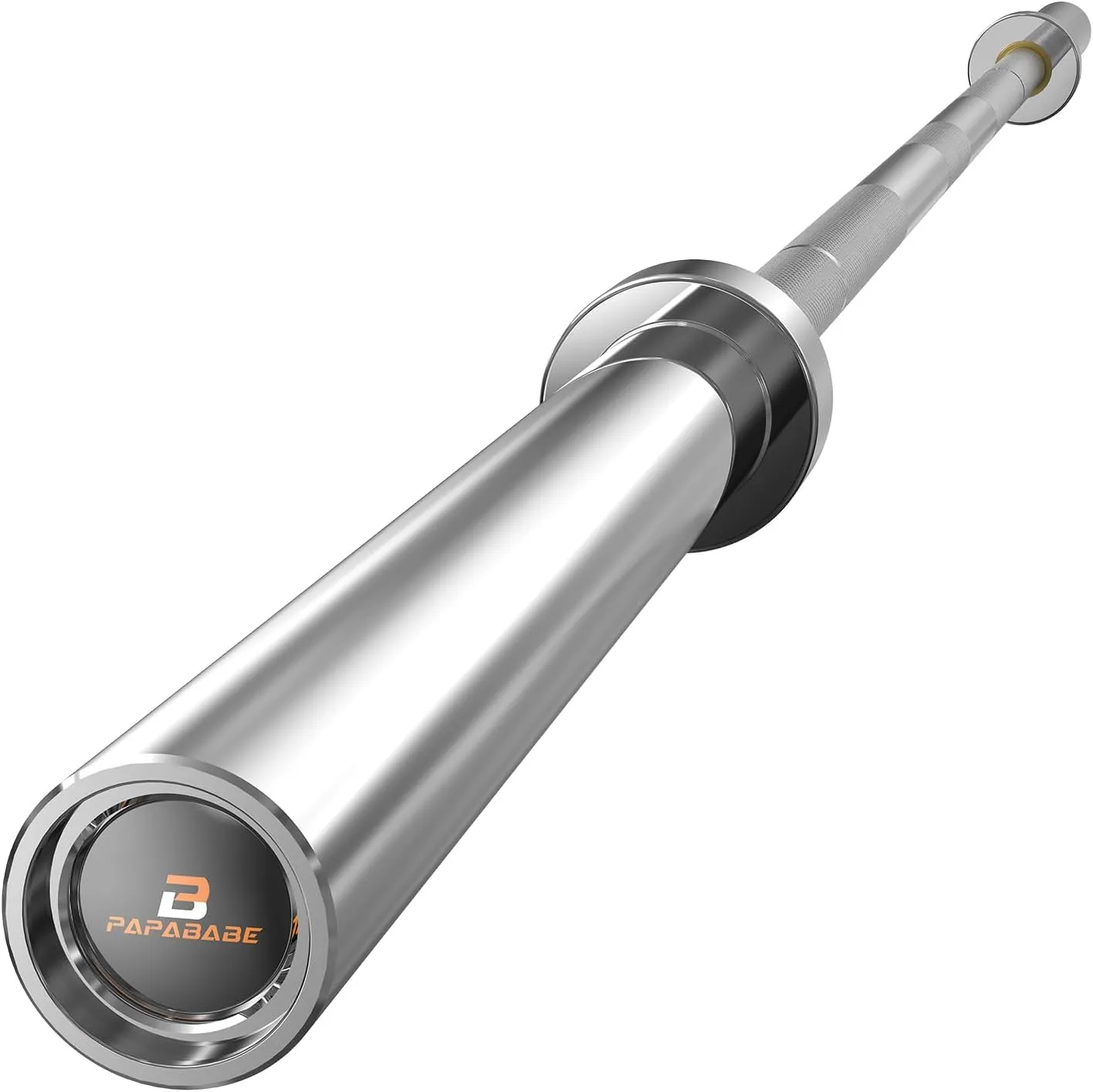 PAPABABE Olympic Barbell, 2-inch 45lb 7ft/35lb 6.5ft Weight Bar for Strength Training. 1000lb/1200lb Plus Capacity, Chrome/Zinc Plating, knurled Grip for Bench Press Deadlift Squat