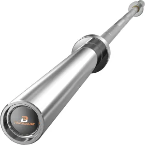 PAPABABE Olympic Barbell, 2-inch 45lb 7ft/35lb 6.5ft Weight Bar for Strength Training. 1000lb/1200lb Plus Capacity, Chrome/Zinc Plating, knurled Grip for Bench Press Deadlift Squat