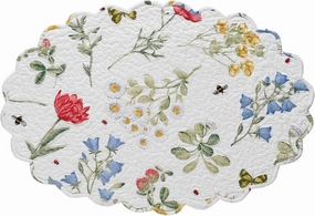 Park Designs White Oval Wildflower Scalloped Placemat Set of 4