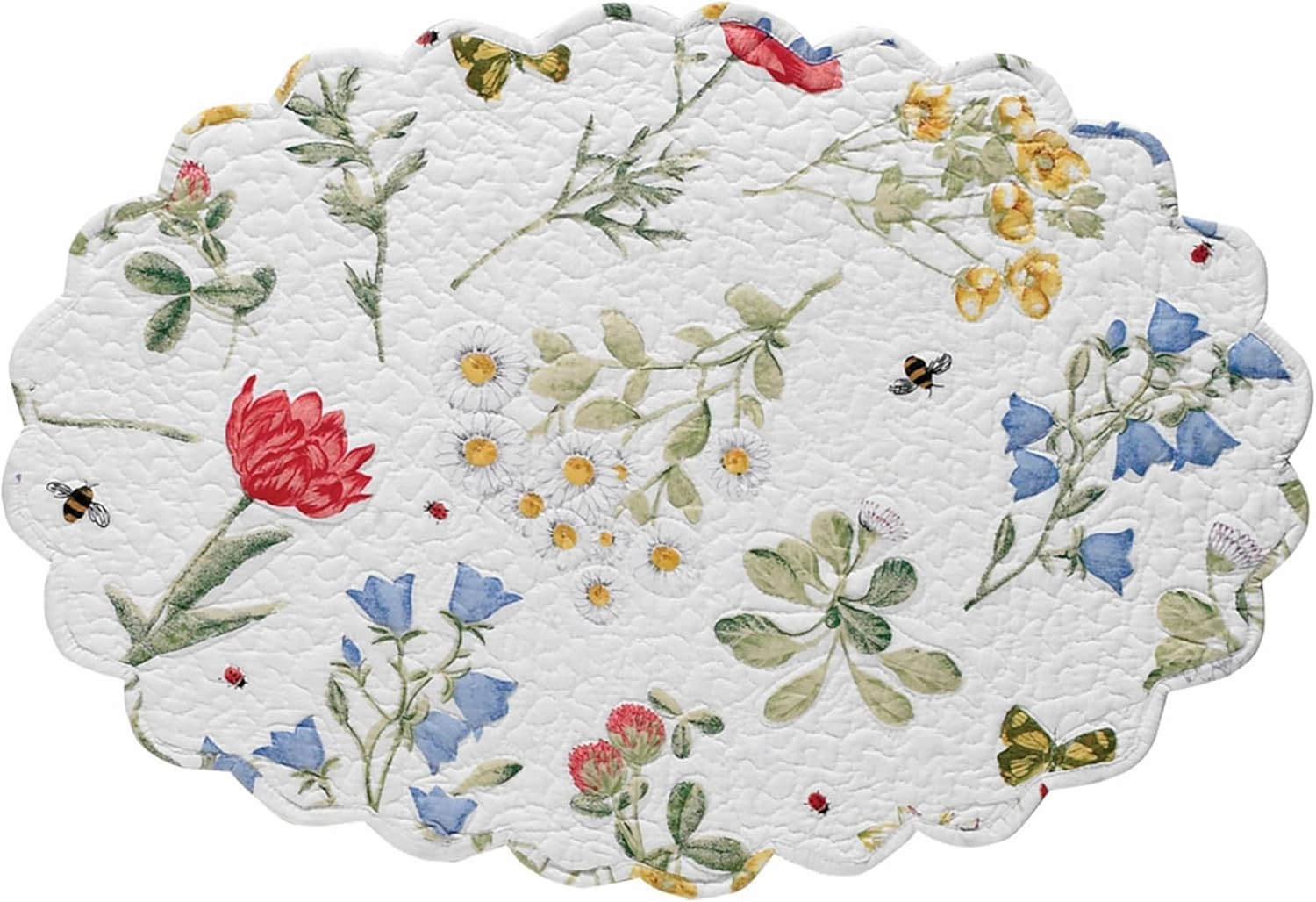 Park Designs White Oval Wildflower Scalloped Placemat Set of 4