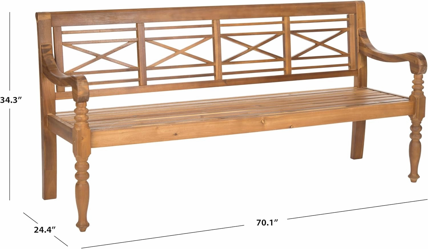 Patio Collection Martin Adirondack Acacia Wood Bench, Natural