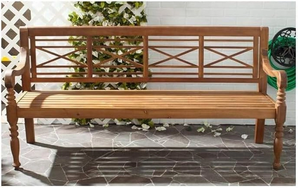 Patio Collection Martin Adirondack Acacia Wood Bench, Natural