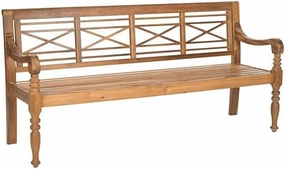 Patio Collection Martin Adirondack Acacia Wood Bench, Natural