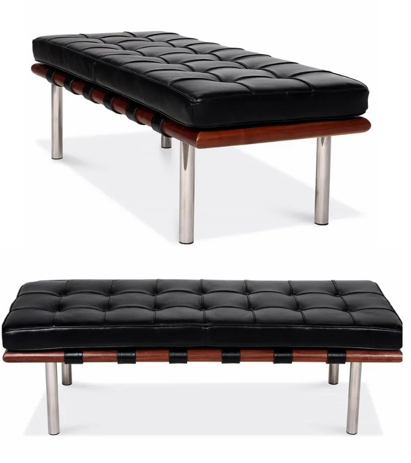 Pavilion Barcelona Style Bench Premium Leather