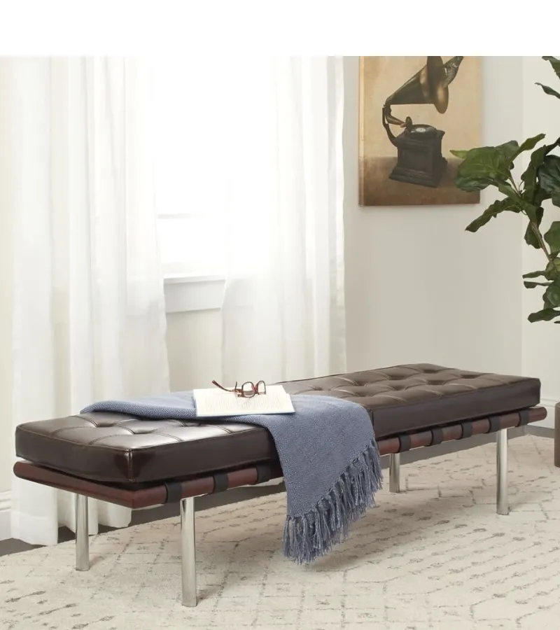 Pavilion Barcelona Style Bench Premium Leather