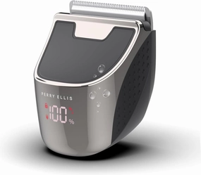 Perry Ellis Rechargeable Hair and Beard Trimmer for Men, Mini USB Cordless Mens Grooming Kit, Mens Trimmer, 90-Min Battery LED Display, 3 Trimming Guides, IPX6 Water Resistant