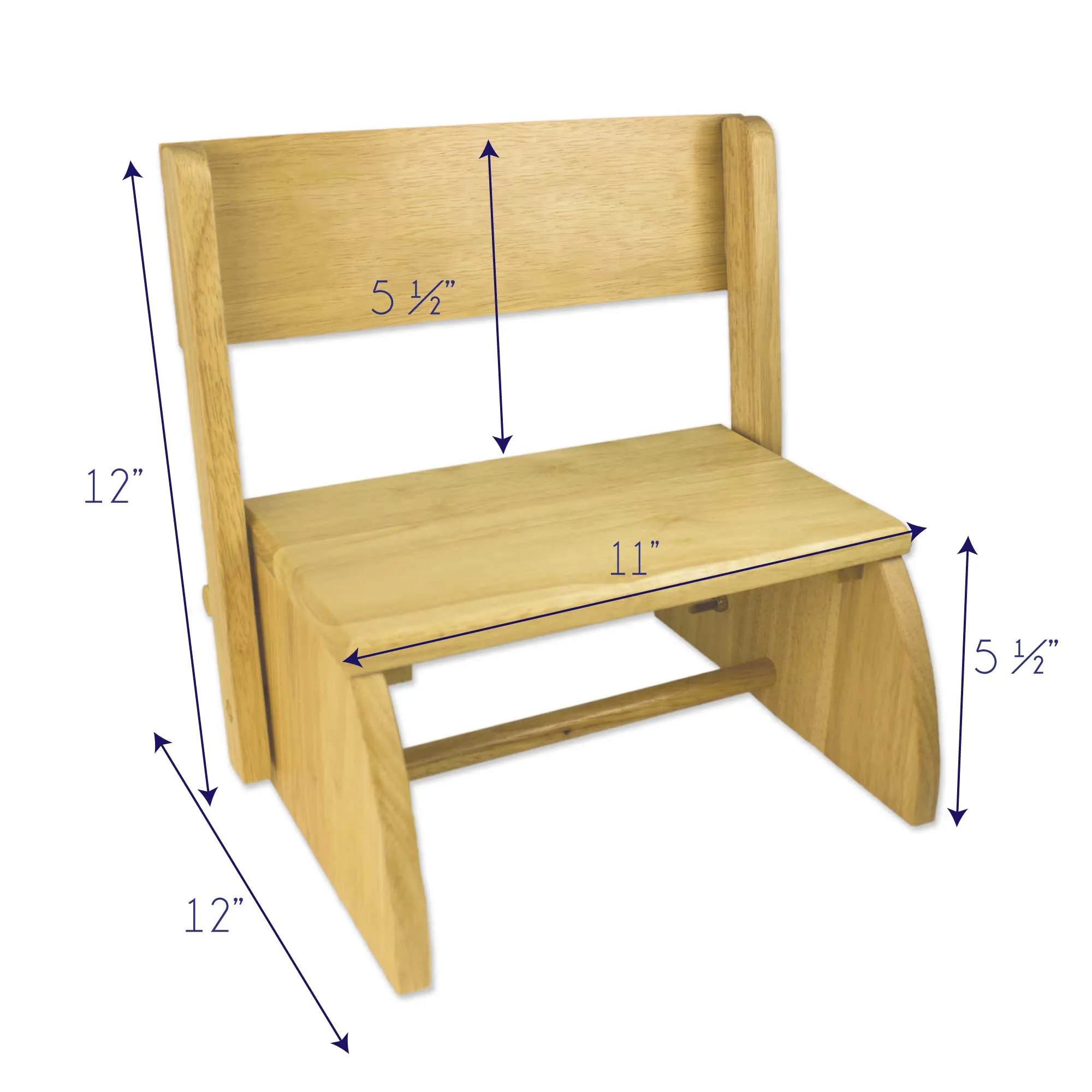 Personalized Train Natural Flip Stool