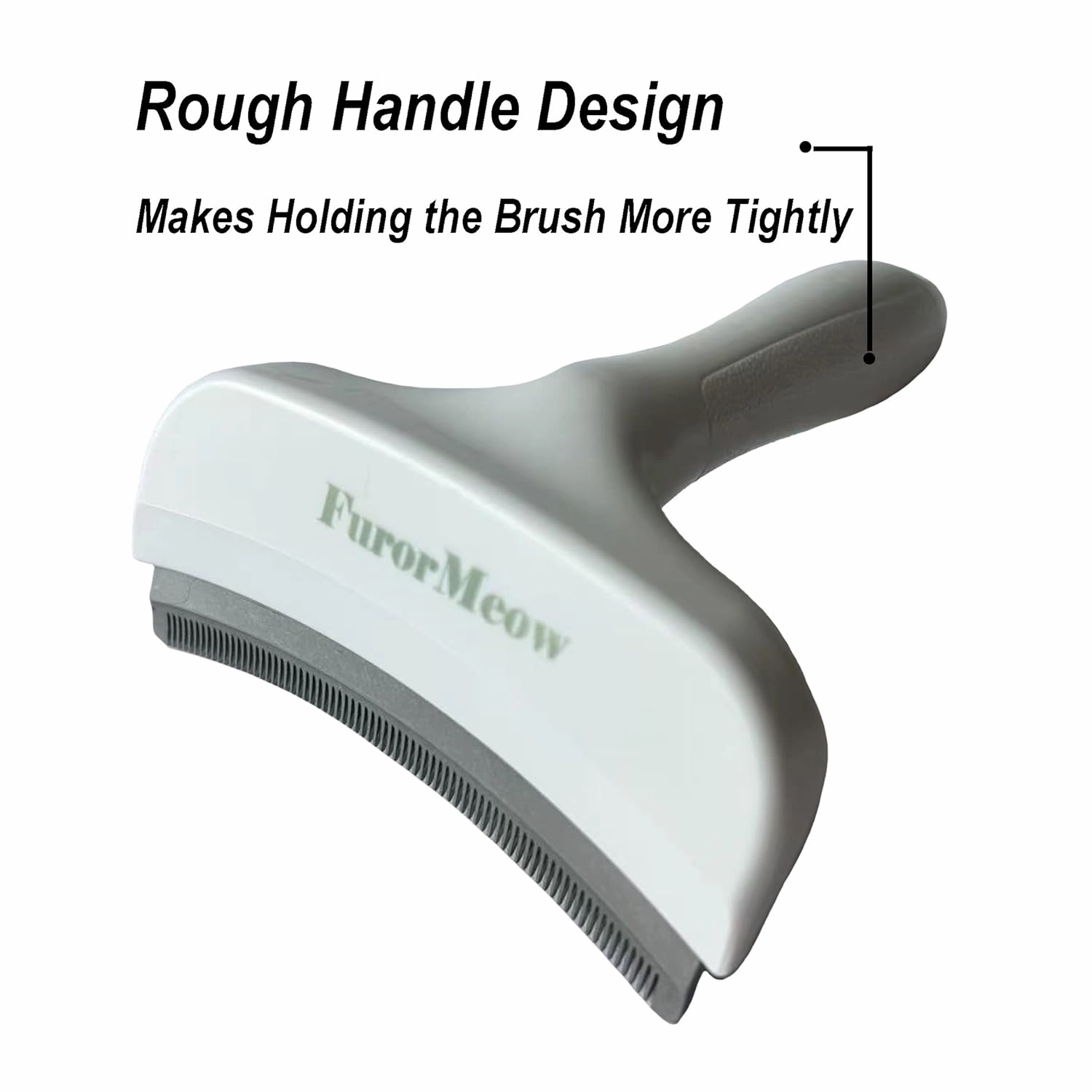 Pet Deshedding Tool with Curve Blade, Cat Grooming Brush, Tight V-shaped Teeth Shedding Comb for Cat and Small Dog (White, Large)