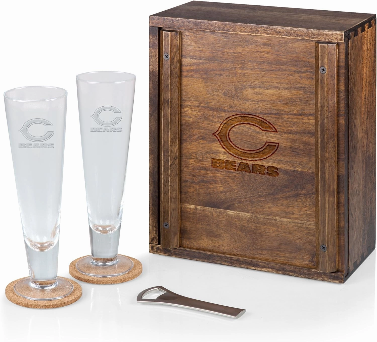 PICNIC TIME Brown Chicago Bears Pilsner Beer Gift Set for 2