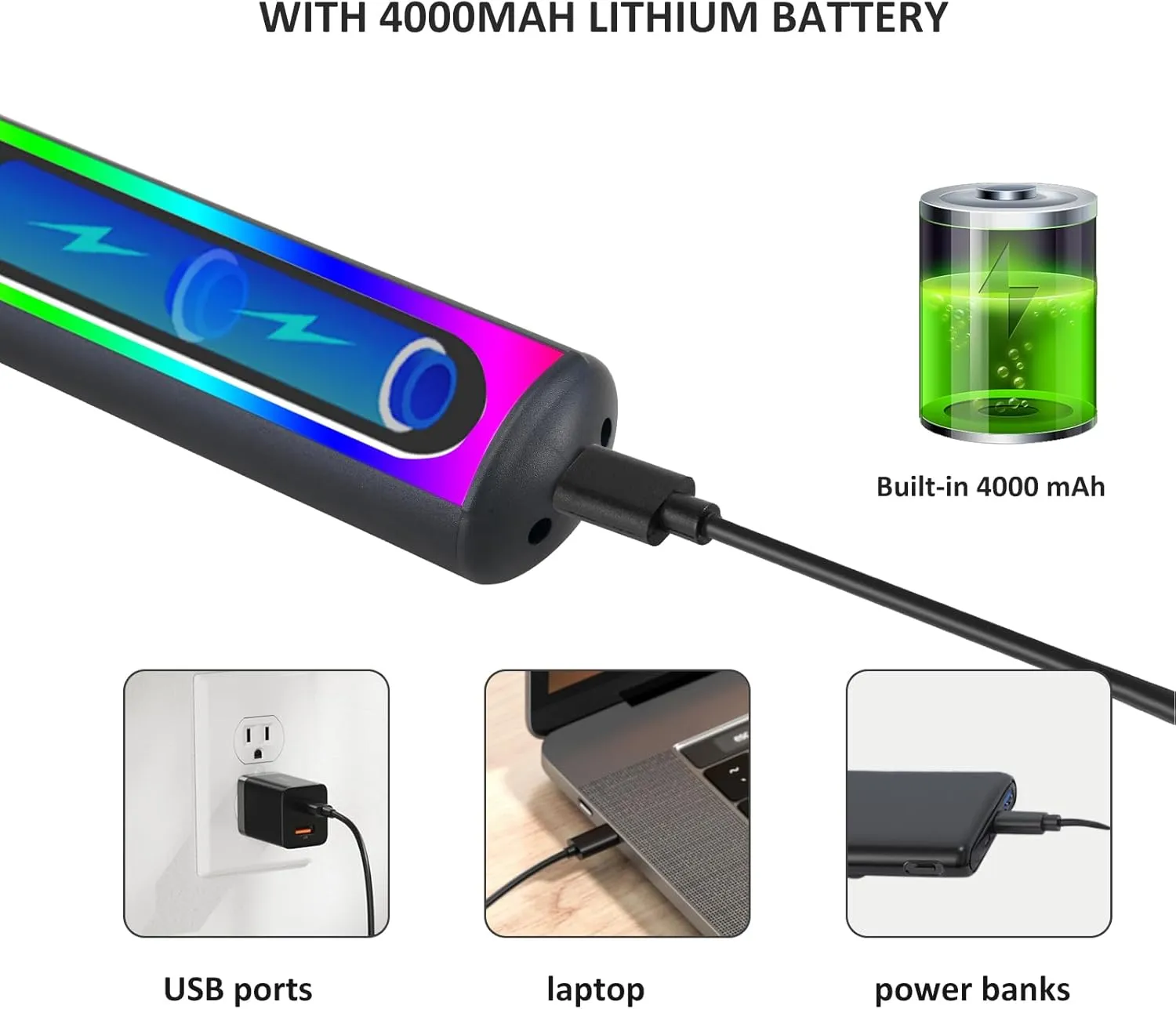 Picture Light Battery Operated, Picture Lights for Wall, Wireless Picture Light with Remote for Paintings, 48 LED, 16 Color Changing, Dartboard Light with 2 Base for Art-Black
