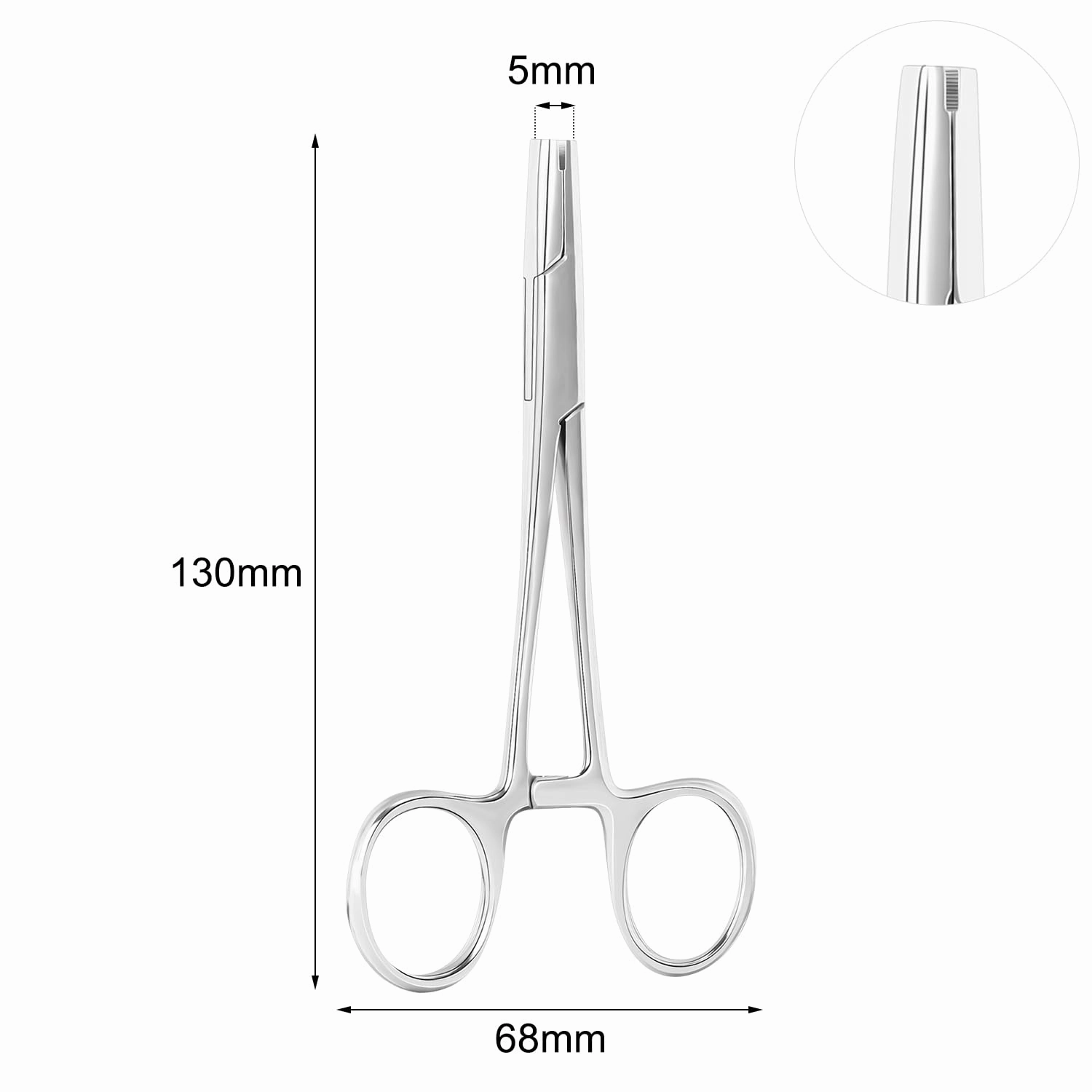 Piercing Clamps for All Piercings 316L Stainless Steel Slotted Locking Piercing Clamps Ear Lip Nose Septum Belly Navel Tongue Body Piercing, 5MM