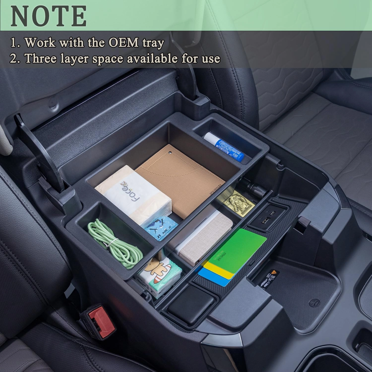 PIMCAR Full Center Console Organizer for 23-25 Chevy Silverado/GMC Sierra 1500, 22-25 Silverado/Sierra 1500 Refreshed Models, 24-25 Silverado/Sierra 2500HD 3500HD (Full Console w/Bucket Seats ONLY)