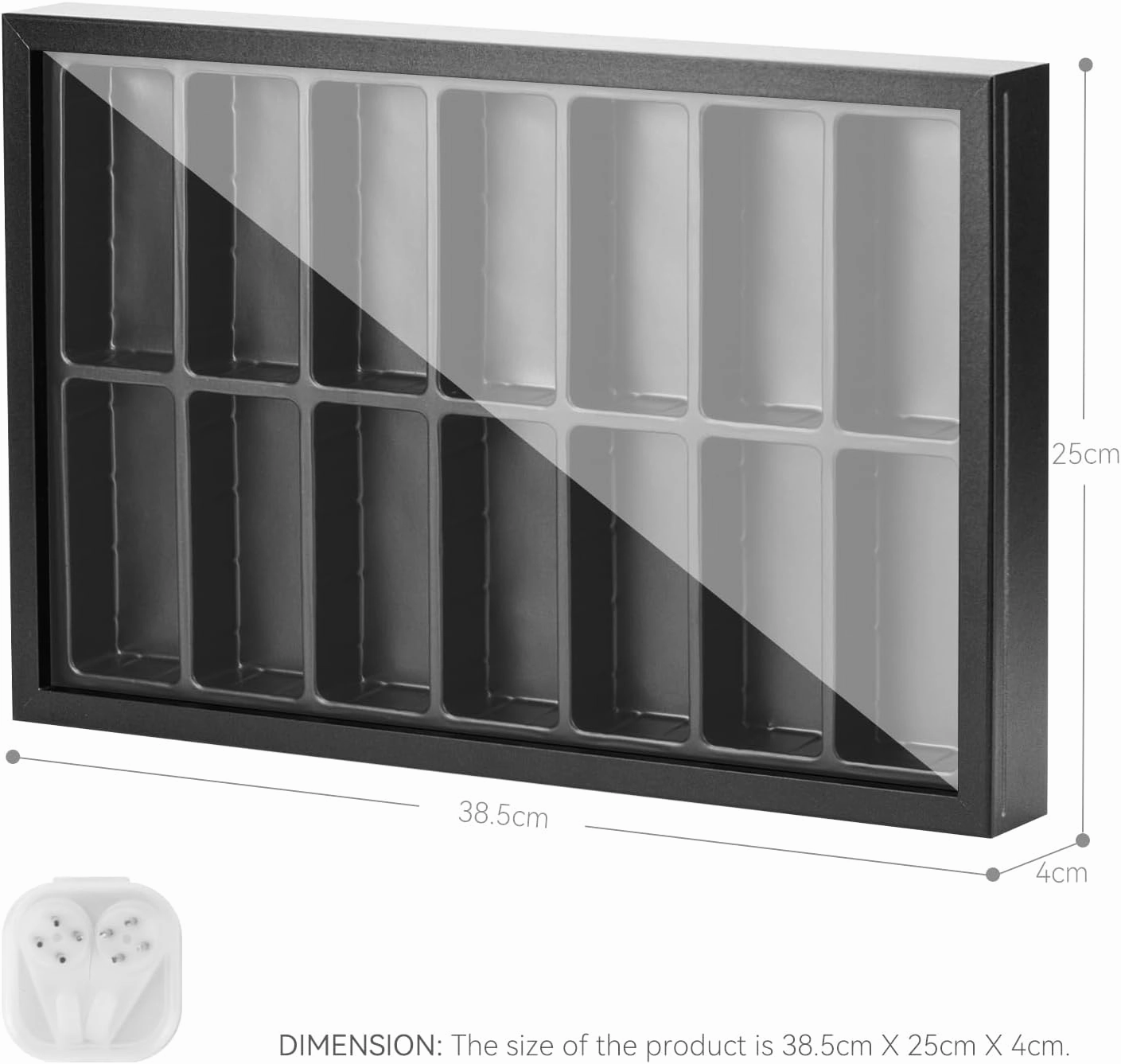 Plastic 3.75 inch Action Figures Display Case, Figure Collectors Showcase Wall Mounted, Dustproof Collectibles Box, Fit for Star was Black Series /Marvel Legends /DC/ GI Jeo etc. Figures, Black