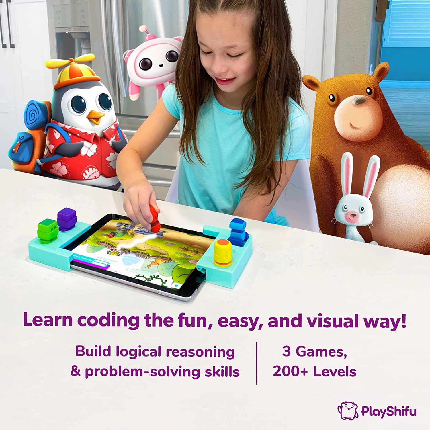 PlayShifu Tacto Coding - Interactive STEM Visual Coding Game for Kids Ages 4 Years & Up (Tablet Not Included)
