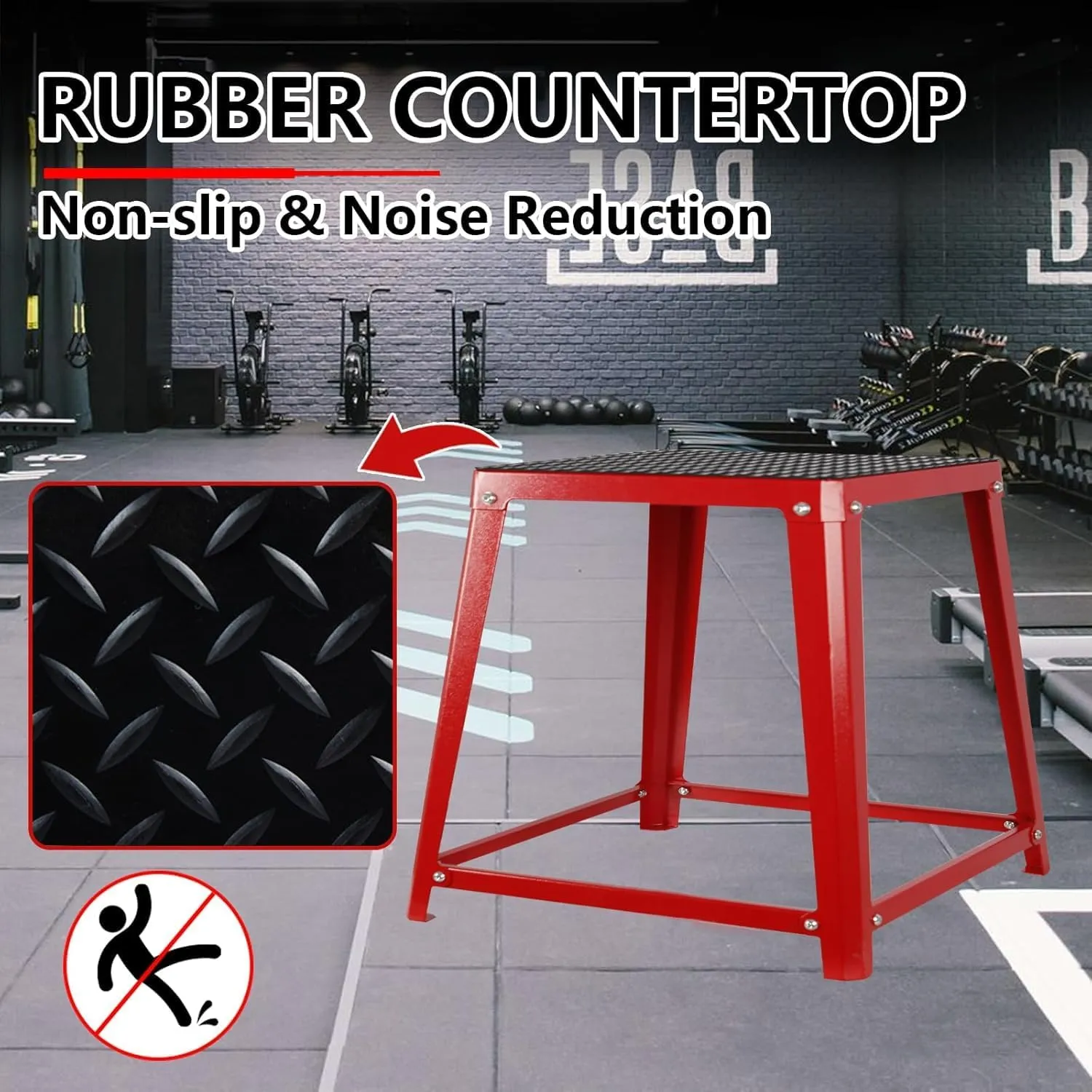 Plyometric Jump Box Set,12/18/24/30 Inch Anti-slip Jump Box Exercise,Red Plyo Box,Steel Step Up Box for Workout,Fitness Step Up Box Jumps for Home Gym Training