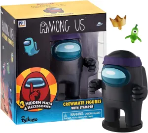 P.M.I. Among Us Crewmate Figures with Accessories and Stamper.1 Pack Window Box (S1)  3 Hidden Hats& Accessories