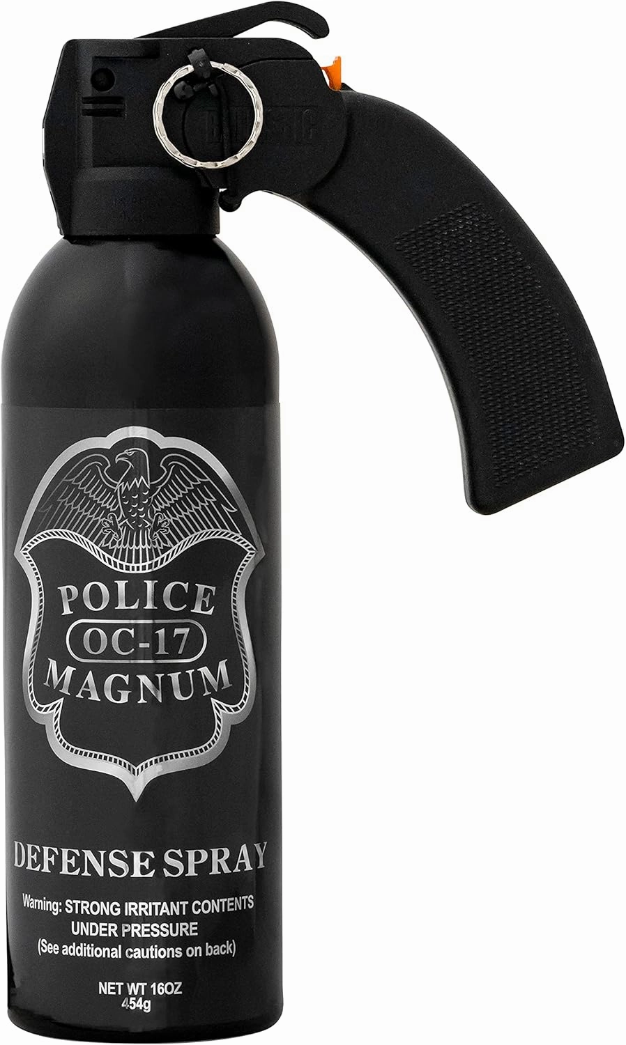 POLICE MAGNUM Large Pepper Spray Home Defense Security- Safe Non Lethal Protection- Powerful 25ft Wide Fog Spray- Made in The USA - 1 Pistol Grip