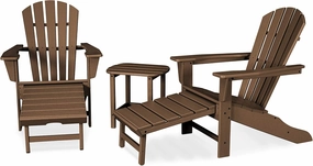 POLYWOOD Palm Coast Ultimate Adirondack Chair 3-Piece Set with Hideaway Ottoman