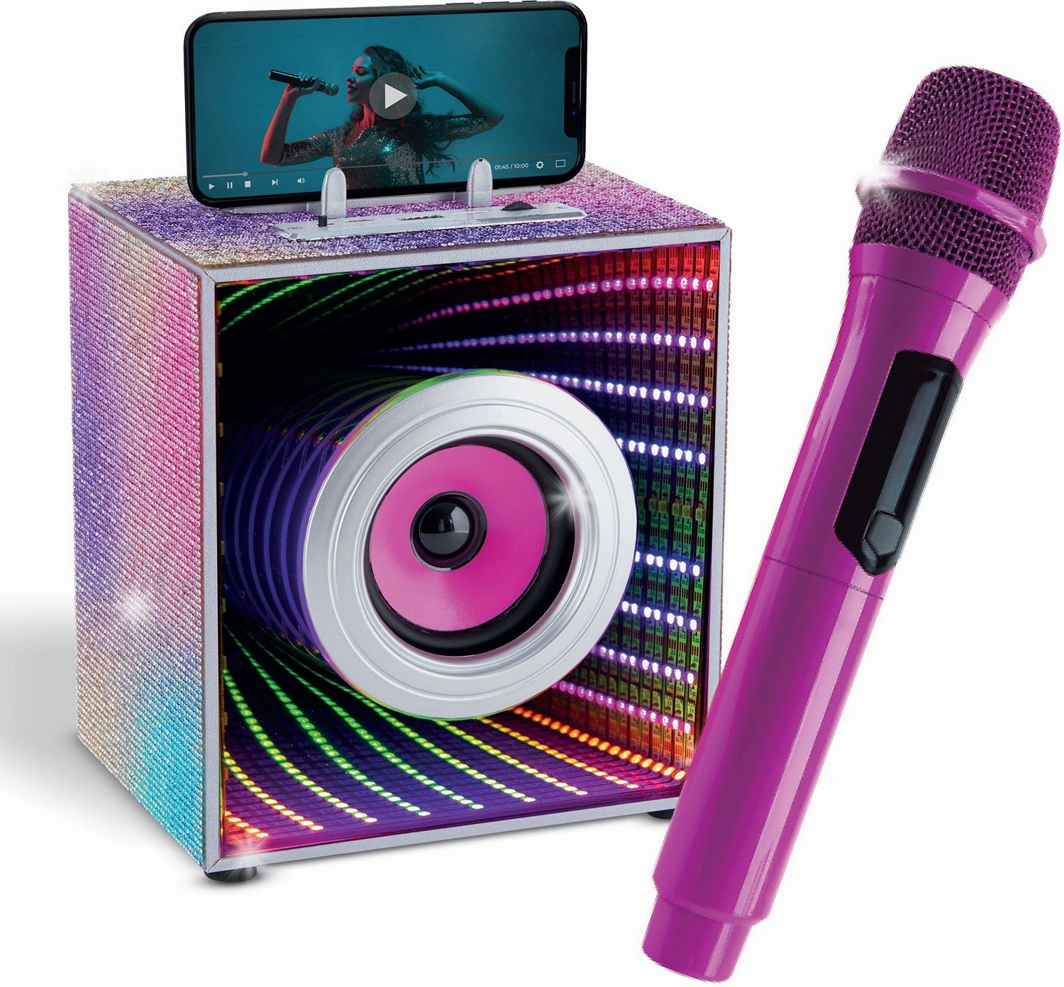 Pop Star Karaoke Set Purple - Infinity Speaker, Lights & Mic