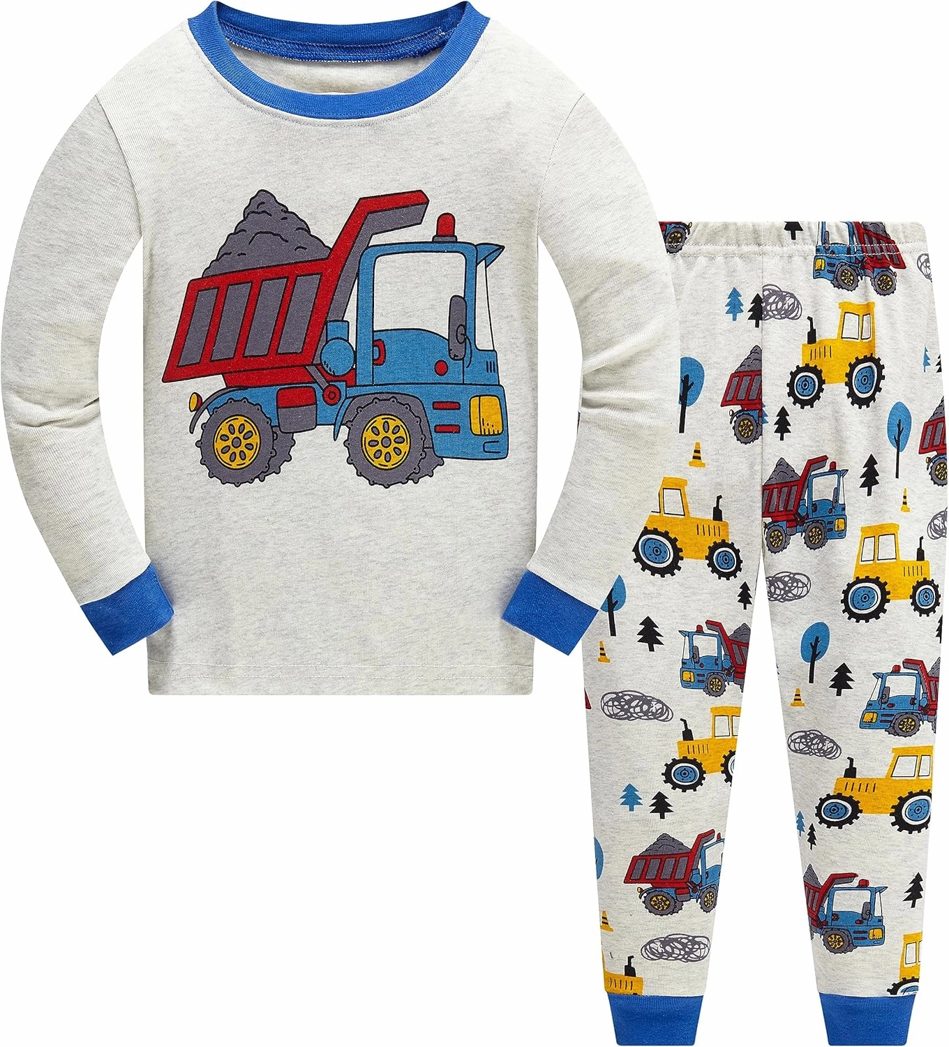 Popshion Little Boys Pajamas Sets Glow in Dark Dinosaur 100% Cotton 2 Piece Toddler Clothes Kids Pjs Sleepwear Size 2-10T
