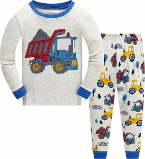 Popshion Little Boys Pajamas Sets Glow in Dark Dinosaur 100% Cotton 2 Piece Toddler Clothes Kids Pjs Sleepwear Size 2-10T