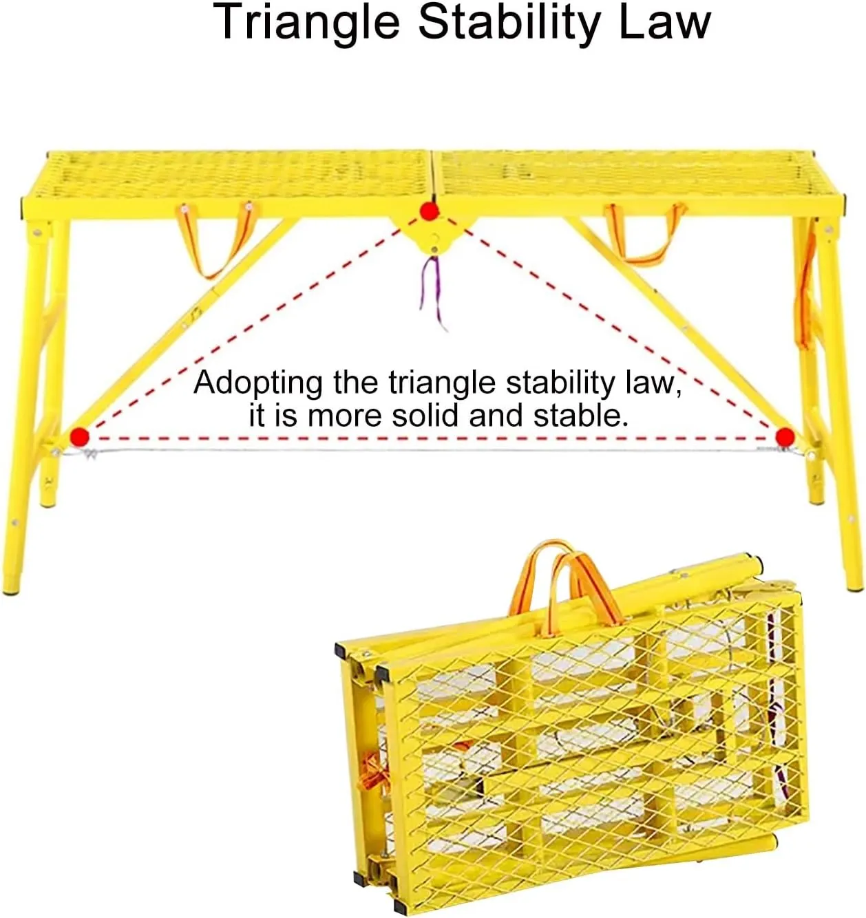 Portable Heavy Duty Folding Metal Work Bench for Home Decorating, Car Washing, High Painting Walls and Drywall, Heavy Duty Stool Equipment