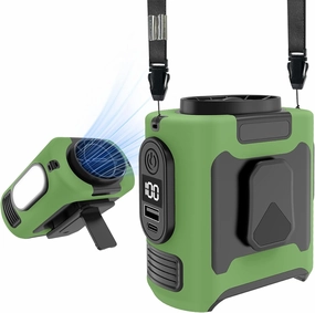 Portable Waist Fan, 2025 Upgraded Portable Fan 10000mAh Rechargeable Wearable Fan, 16000RPM Neck Fan with LED Flashlight, Up to 40 Hours of Working Time, Suitable for Outdoor Work, Camping Trip