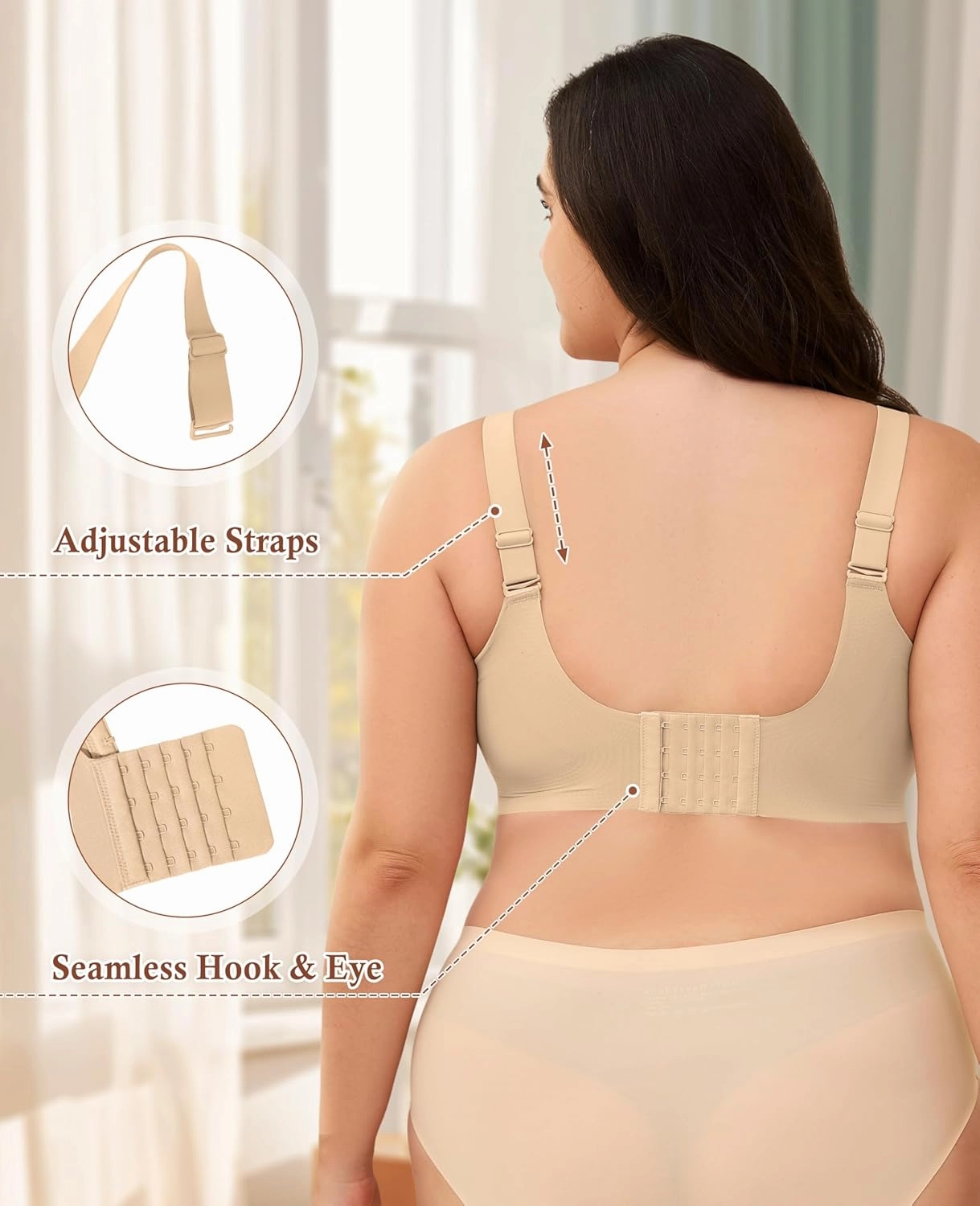 POSESHE Women's Wirefree Bras Full Coverage No Underwire Everyday Bra Comfortable Wireless Padded T-Shirt Bralette