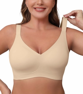 POSESHE Women's Wirefree Bras Full Coverage No Underwire Everyday Bra Comfortable Wireless Padded T-Shirt Bralette
