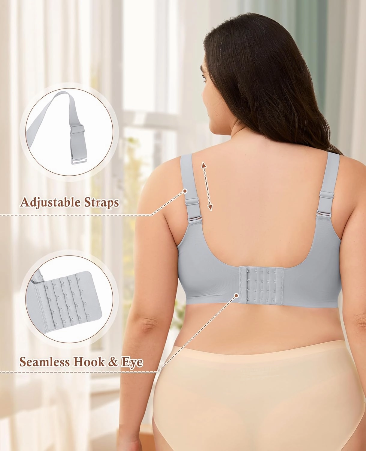 POSESHE Women's Wirefree Bras Full Coverage No Underwire Everyday Bra Comfortable Wireless Padded T-Shirt Bralette