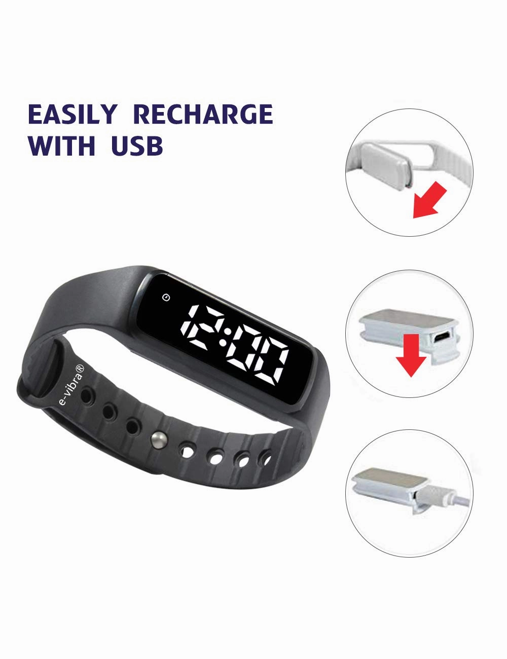 Potty Training Watch - Silent Vibrating Alarm Watch Pill Reminder Watch with Countdown Timer (Black)