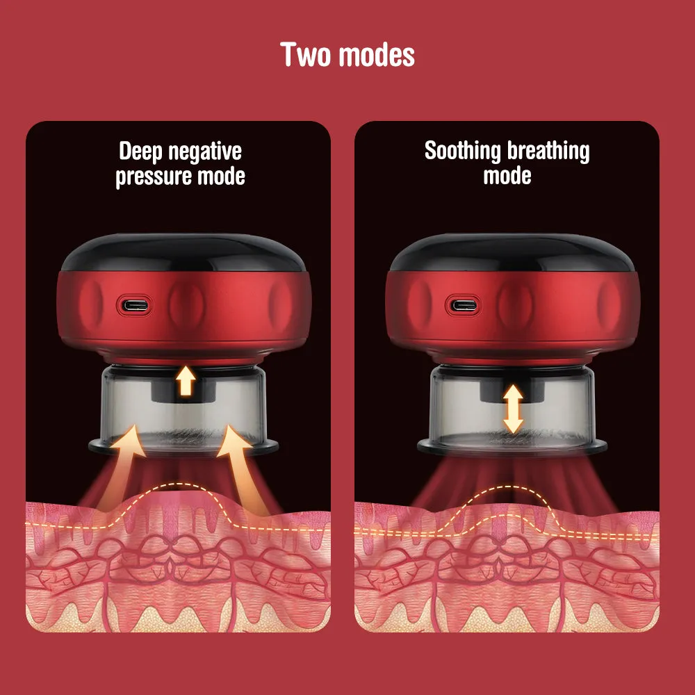 Premium Electric Cupping Therapy Set – Rechargeable Gua Sha Massager, 12-Level Vacuum Suction, Fat Burning & Slimming, Red Light Heating