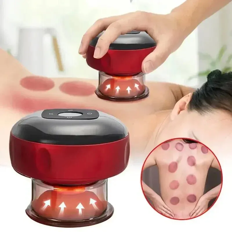 Premium Electric Cupping Therapy Set – Rechargeable Gua Sha Massager, 12-Level Vacuum Suction, Fat Burning & Slimming, Red Light Heating