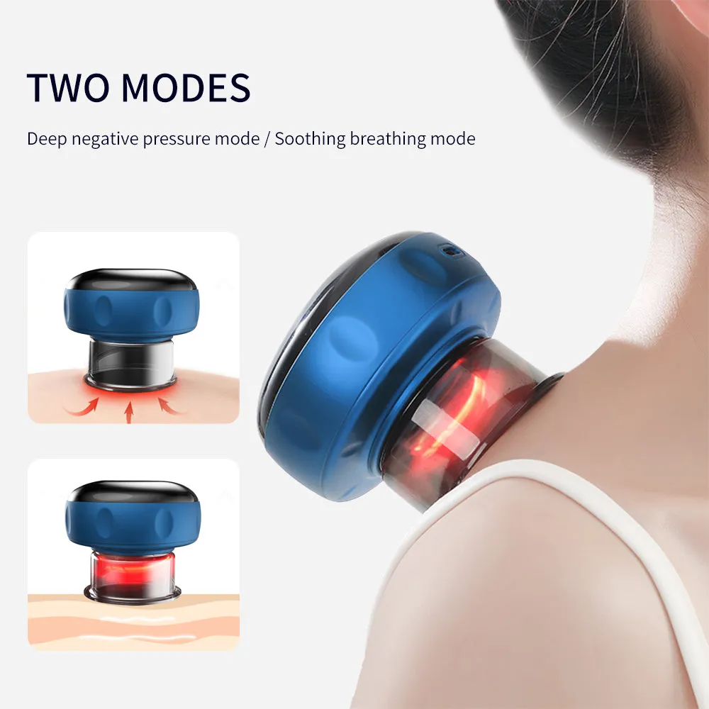 Premium Electric Cupping Therapy Set – Rechargeable Gua Sha Massager, 12-Level Vacuum Suction, Fat Burning & Slimming, Red Light Heating