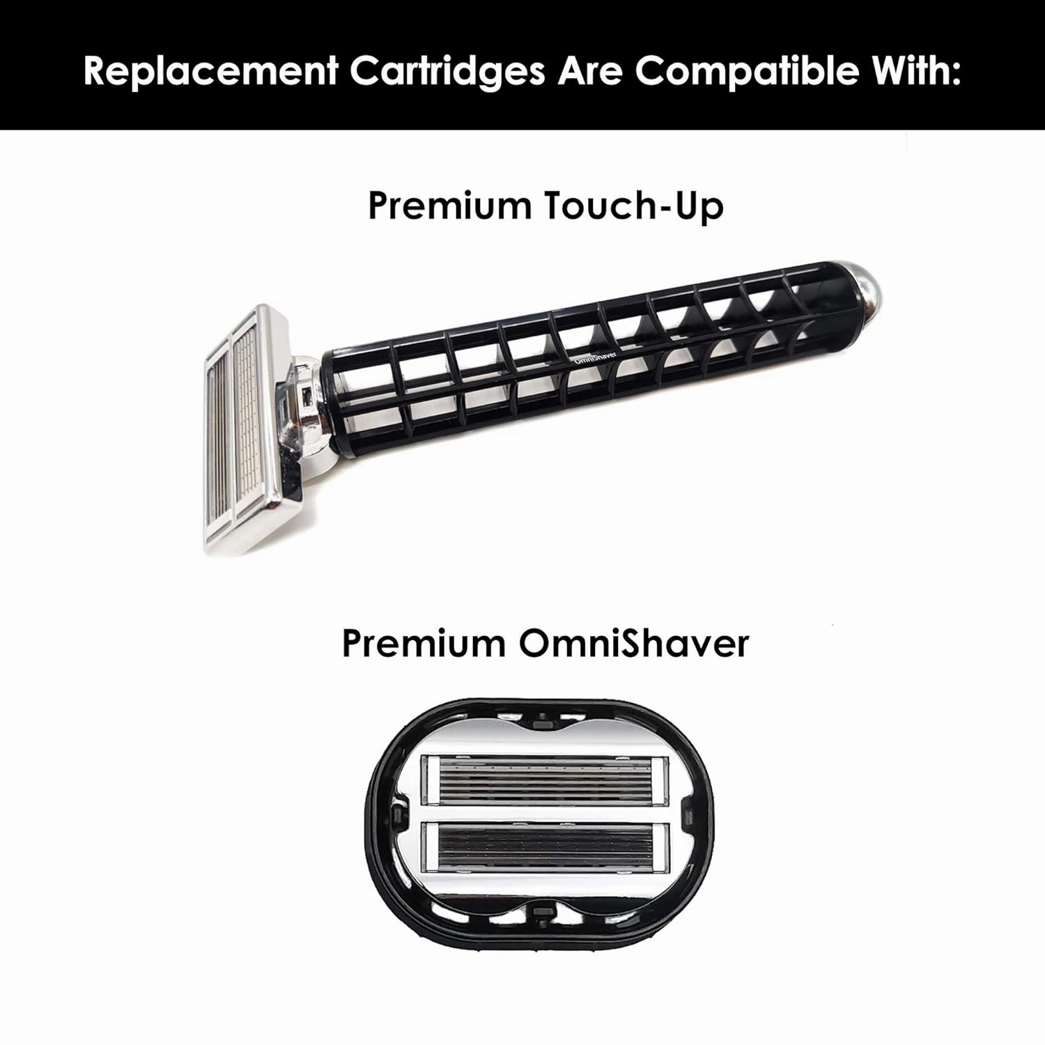 Premium Omnishaver Replacement Cartridge Refill Kit with Blade Removal Tool - Self Cleaning & Self-Stropping Shaving Razors for Men & Women - Safe & Smooth Mens Razors Blades Refills - 4 Cartridges