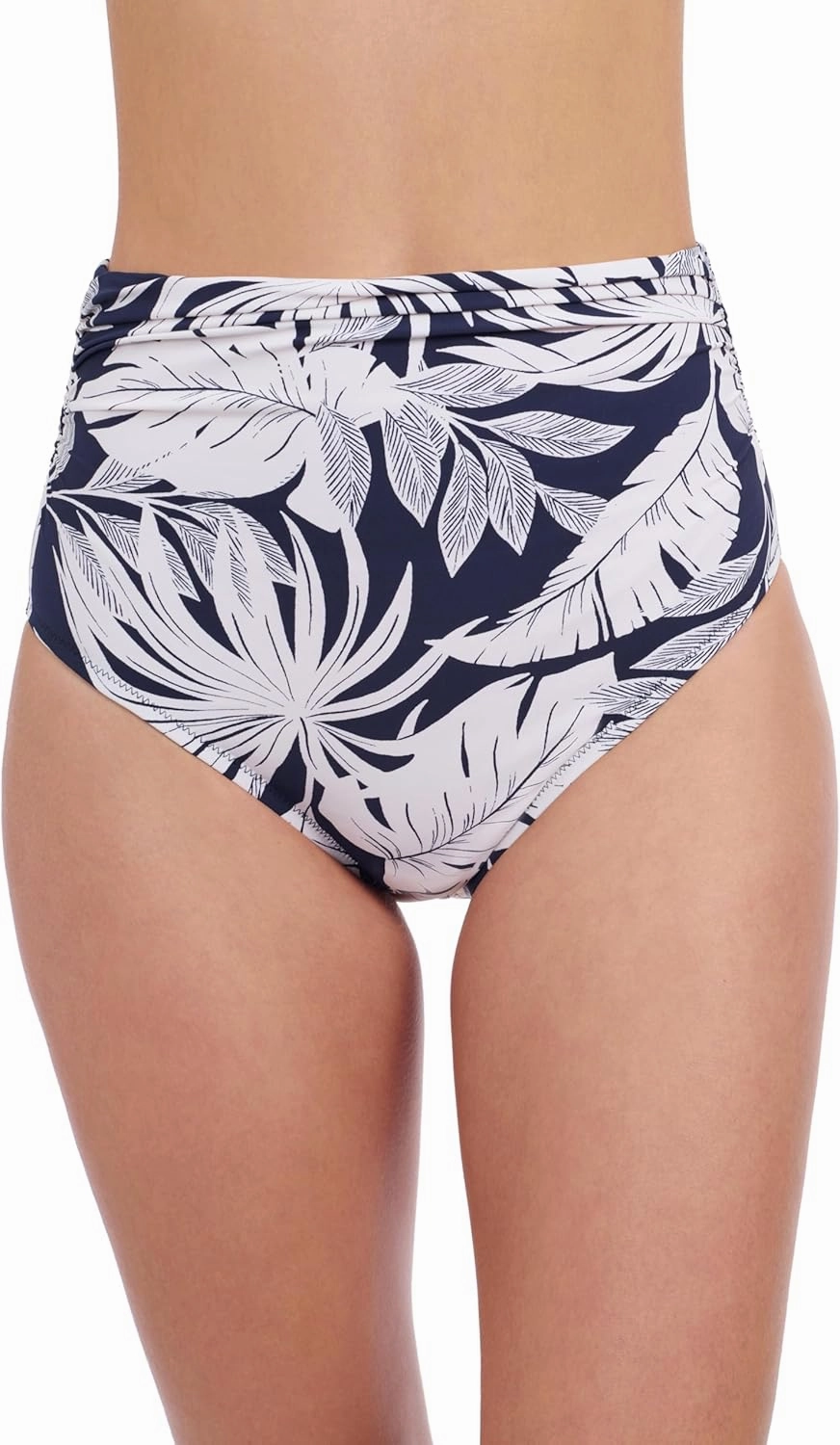 Profile by Gottex Malaya Women’s Tropical Print Shirred High Waist Bikini Bathing Bottom with Front and Back Tummy Control