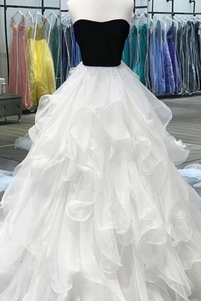 Prom Dress Ivory Tulle Long Formal Gown Evening Dress