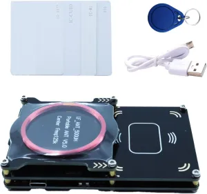 Proxmark3 512M RFID Card Reader Writer Proxmark3 Easy V5.0 Memory IC ID Card Copier Duplicator Integrated Antenna Decryptor Support 125Khz 13.56Mhz LF and HF Frequency