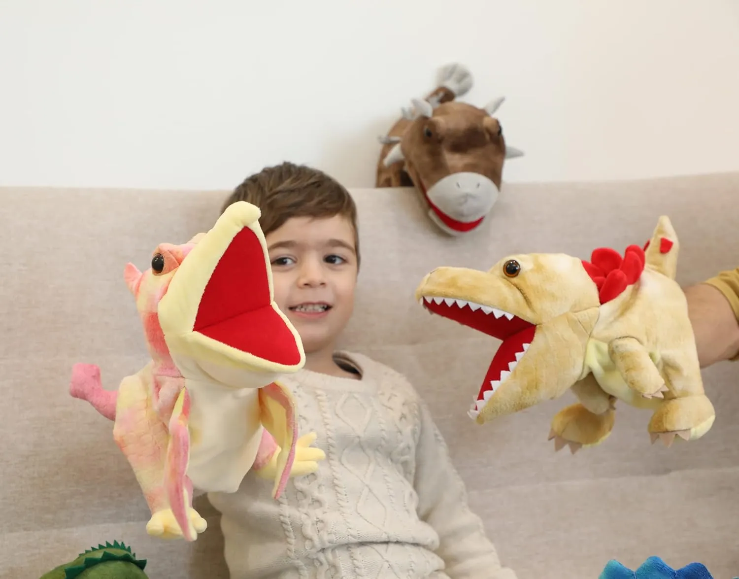 Puppets Hand Puppets Puppets for Kids, Dinosaur Hand Puppets Dinosaur Toys Plush Puppet Stuffed Hand Puppet Dinosaur Toy,Puppet Story Toys Dinosaur Puppets Dinosaur Toys for Kids (Dinosaur 2)
