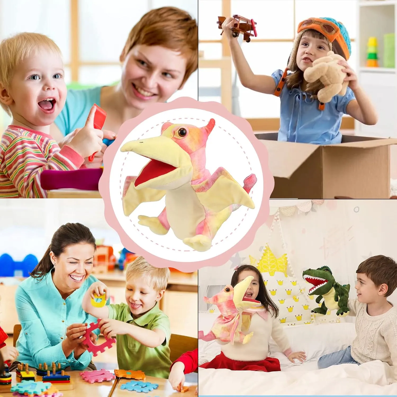 Puppets Hand Puppets Puppets for Kids, Dinosaur Hand Puppets Dinosaur Toys Plush Puppet Stuffed Hand Puppet Dinosaur Toy,Puppet Story Toys Dinosaur Puppets Dinosaur Toys for Kids (Dinosaur 2)