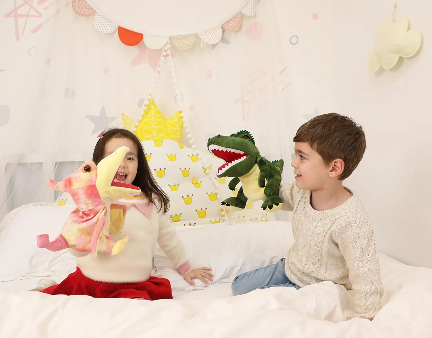 Puppets Hand Puppets Puppets for Kids, Dinosaur Hand Puppets Dinosaur Toys Plush Puppet Stuffed Hand Puppet Dinosaur Toy,Puppet Story Toys Dinosaur Puppets Dinosaur Toys for Kids (Dinosaur 2)