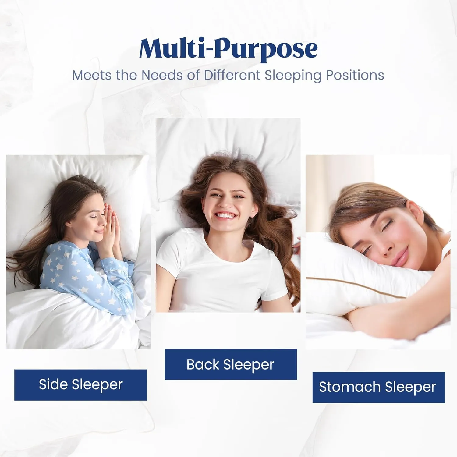 puredown® Goose Feather Down Pillows Standard Size Set of 2, Soft Fluffy Luxury Hotel Collection Bed Pillow for Back, Stomach or Side Sleeper.