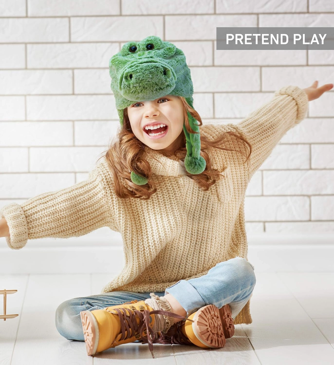 Puzzled Brown Moose Plush Hat - Super Soft Warm Hat With Ear Flaps, Cozy Fleece Winter Hat For Kids & Teens - One Size