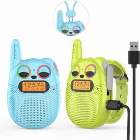 Qniglo Walkie Talkies for Kids 2 Pack, Christmas & Birthday Gifts for Age 3-12 Boys & Girls, Long Range Kids Walky Talky with FM Radios for Family Adventure Camping & Spy Games