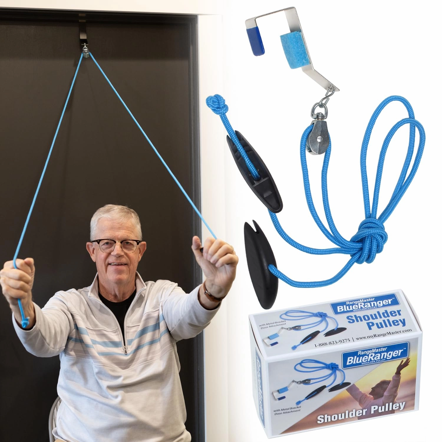 RangeMaster Classic Shoulder Pulley with Patient Guide - Aids in Recovery and Increases Mobility | Metal Bracket (FSA/HSA Approved) - Retail Package