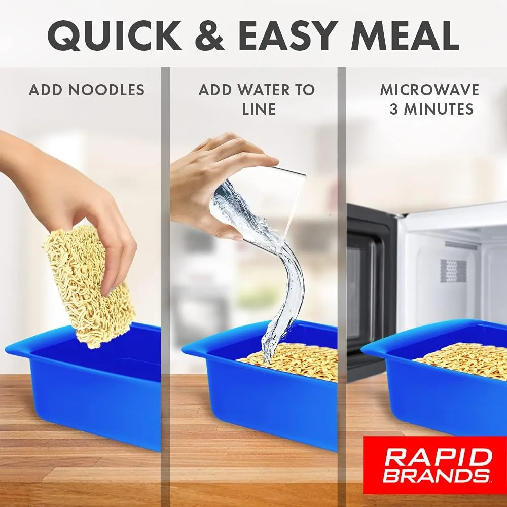 Rapid Ramen Cooker | Microwavable Cookware for Instant Ramen | BPA Free and Dishwasher Safe | Perfect for Dorm, Small Kitchen or Office | Teal, 2 Pack
