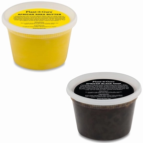 Raw African Shea Butter Yellow and Black Soap 1 lb. / 16 oz. Each Combo Set Unrefined Grade A 100% Pure Natural From Ghana For Skin Body and Hair Growth. Aids Eczema, Psoriasis And Stretch Marks.