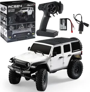 RC Crawler 1/24 RC Rock Crawler 4X4 Monster Truck Off Road Climbing Vehicles with Bright Headlight Waterproof 2.4GHz Remote Control Car RTR for Adults,Ideal Gift for Kids,White