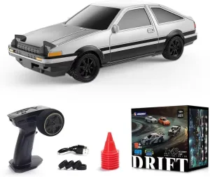 RC Drift Car, 1/43 Scale 2.4G 4WD Full Proportional Control Mini Electric Racing Drift Car with Lights Set, Hobbyist Gift for Teens and Adults